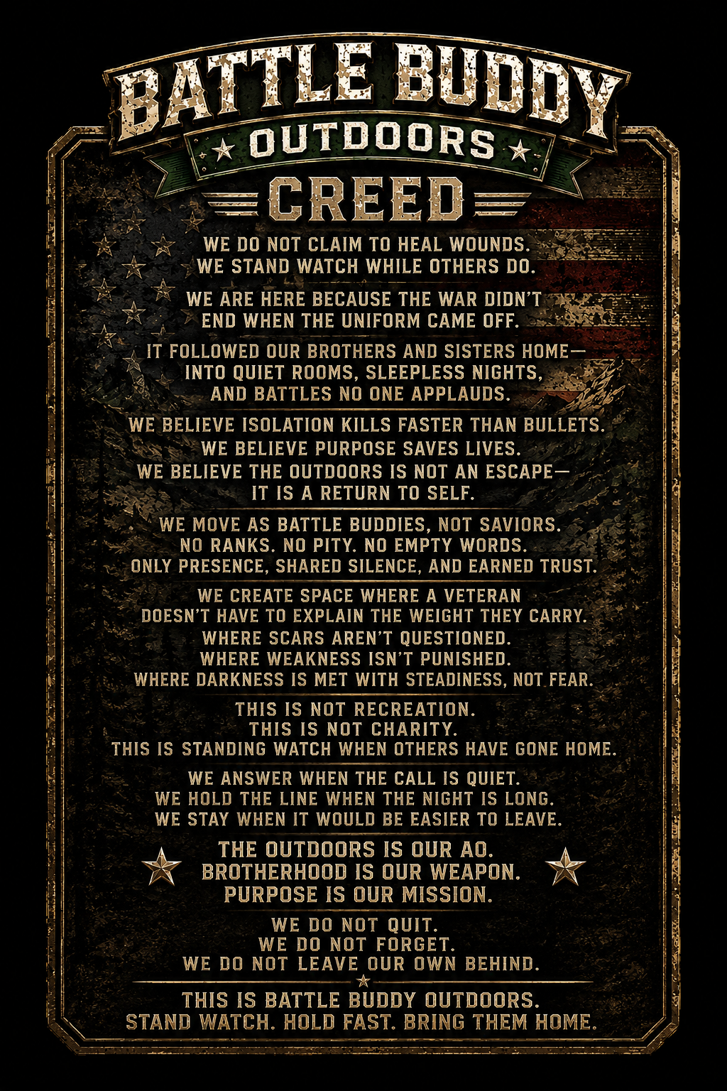 BATTLE BUDDY OUTDOORS "CREED" T-SHIRT